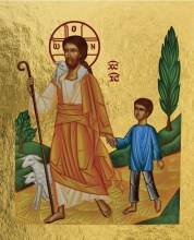  Icône du Christ conduisant un petit garçon